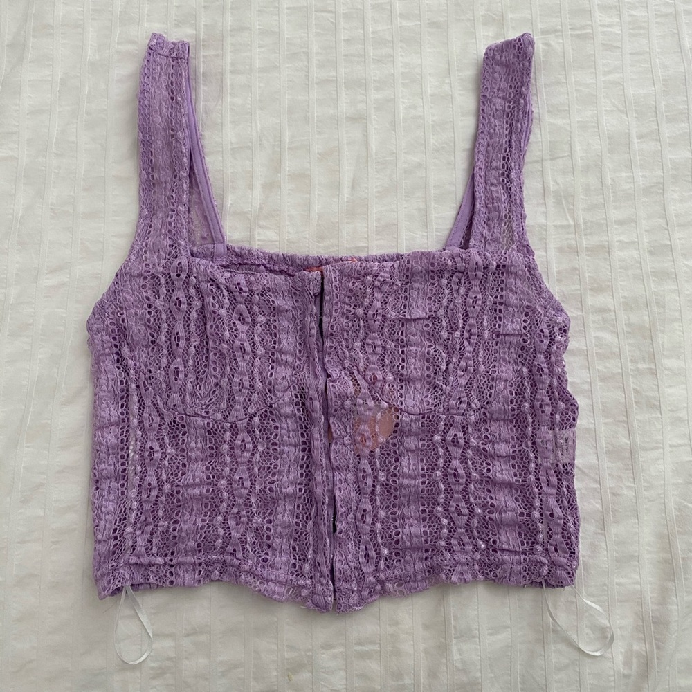 Purple lace tank top